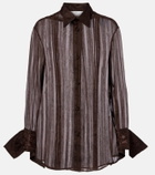 Xu Zhi Embroidered linen and silk shirt