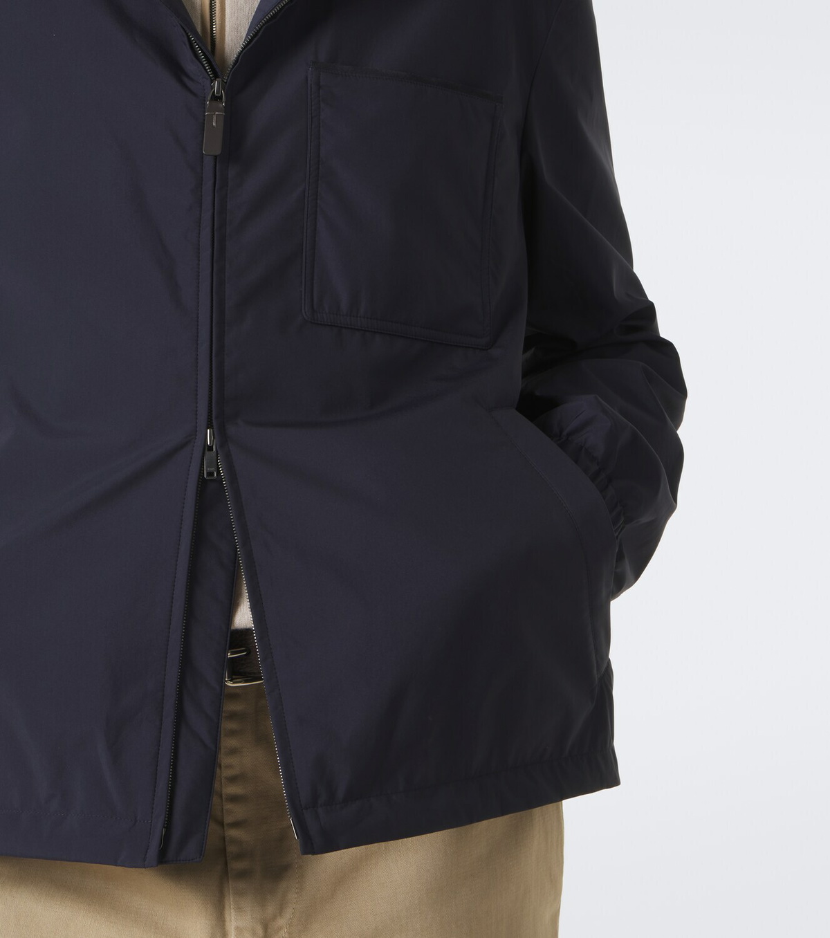 Tod's Leather-trimmed raincoat