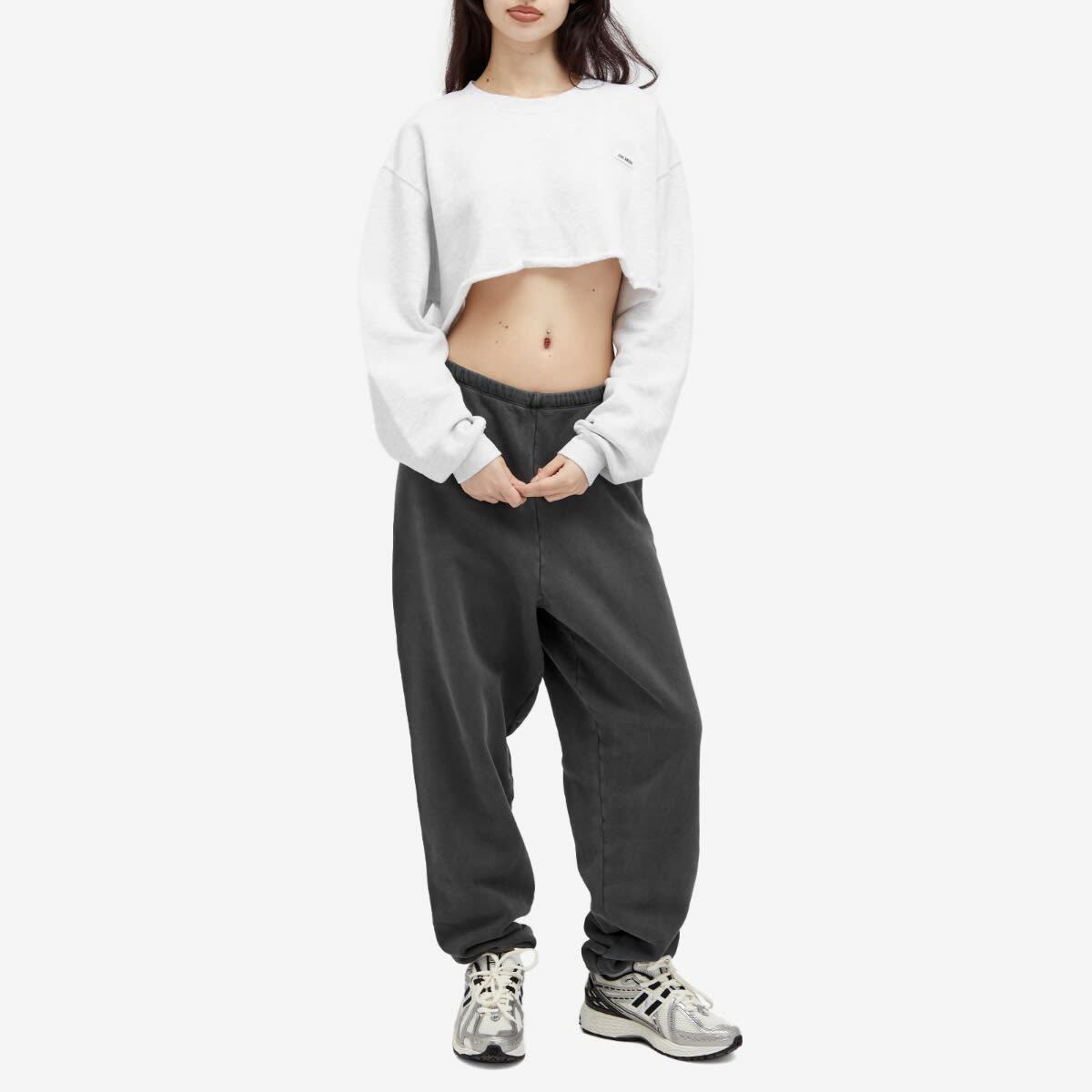Joah Brown Women's Cut Off Logo Sweatshirt in Pearl