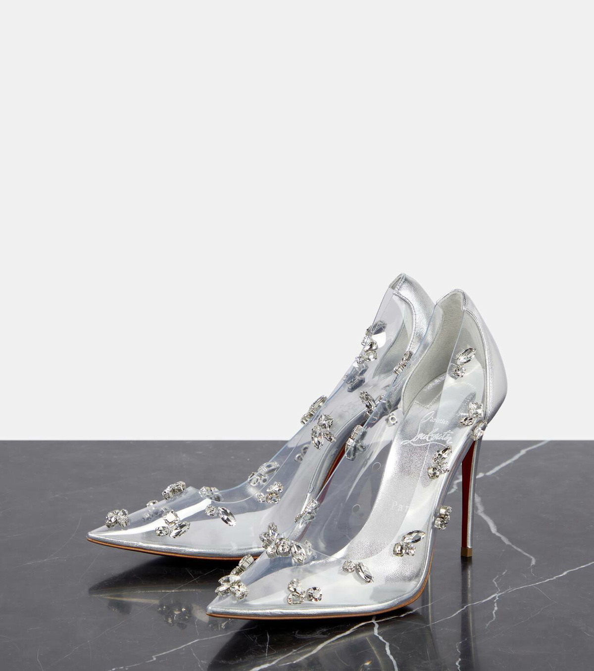 Christian Louboutin Degraqueen embellished PVC pumps Christian Louboutin