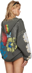 I'm Sorry by Petra Collins SSENSE Exclusive Gray Mimi Wade Edition Oversized Zip Up Hoodie