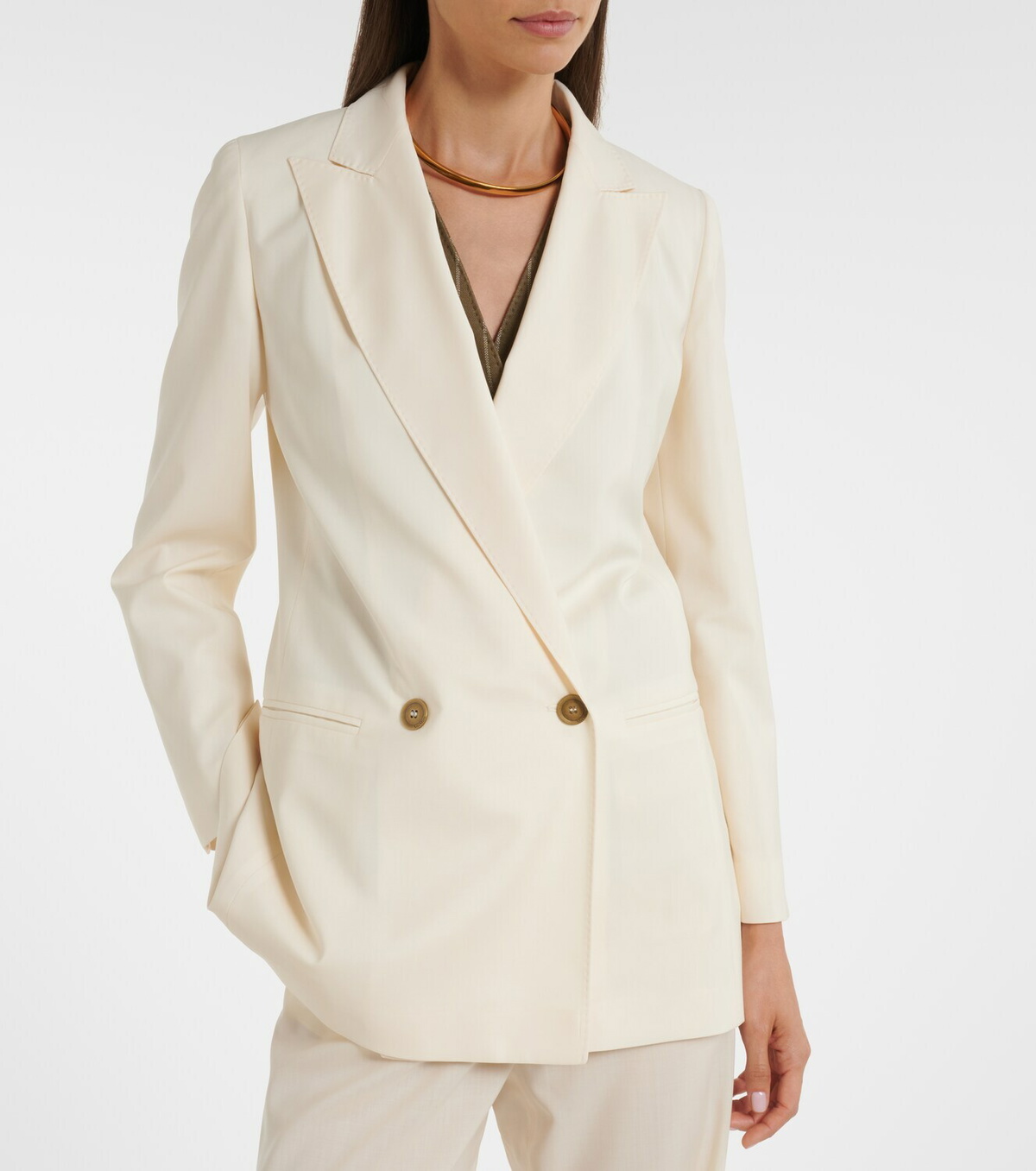Max Mara Double-breasted virgin wool blazer