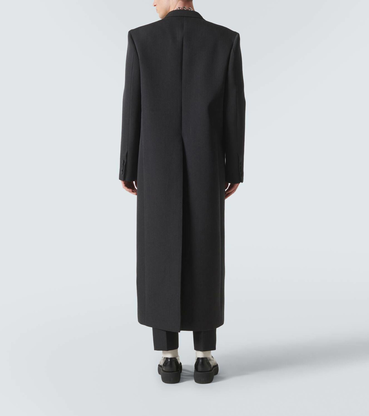 Gucci Web Stripe double-breasted wool overcoat