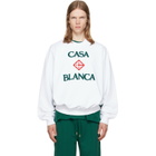 Casablanca White Diamond Logo Embroidered Sweatshirt