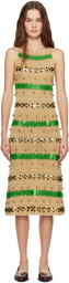 Bode Gold Calypso Midi Dress