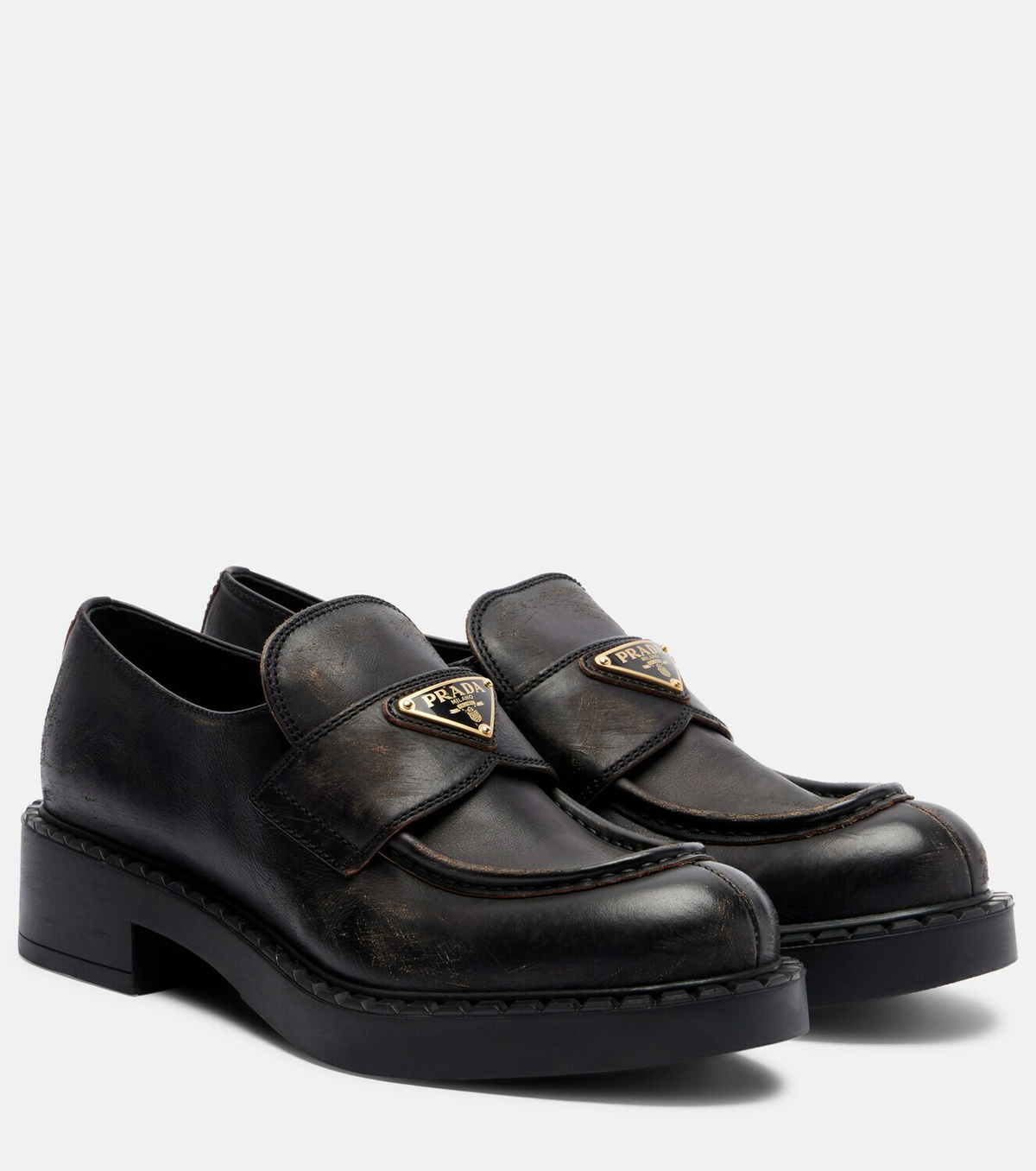 Prada Leather penny loafers