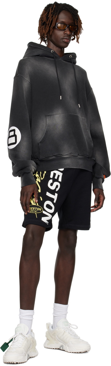 Heron Preston Gray Faded Hoodie