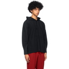 Homme Plisse Issey Miyake Black Pleated Hoodie