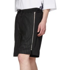 Juun.J Black Pinstripe Zipper Shorts