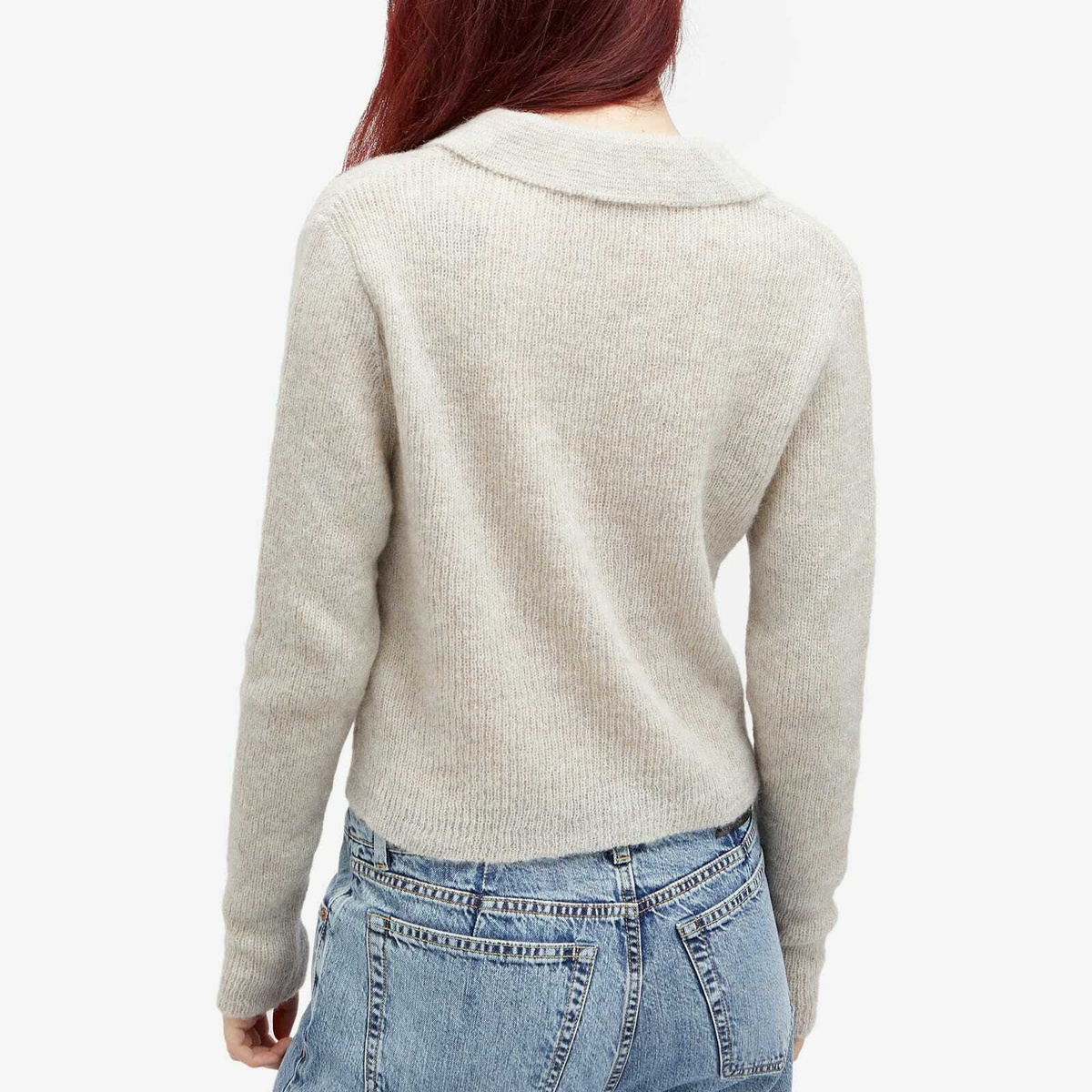 Our Legacy Women's Mazzy Polo in Beige Melange Fuzzy Alpaca