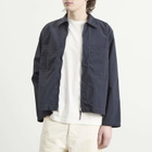 Universal Works Men's Seo Nylon Zip Too Shirt Jacket in Navy