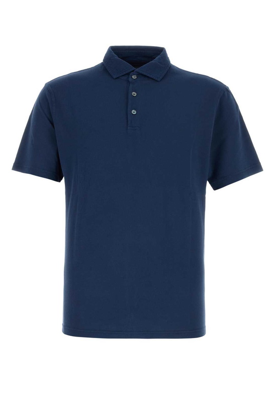 Photo: Fedeli Navy Blue Piquet Polo Shirt