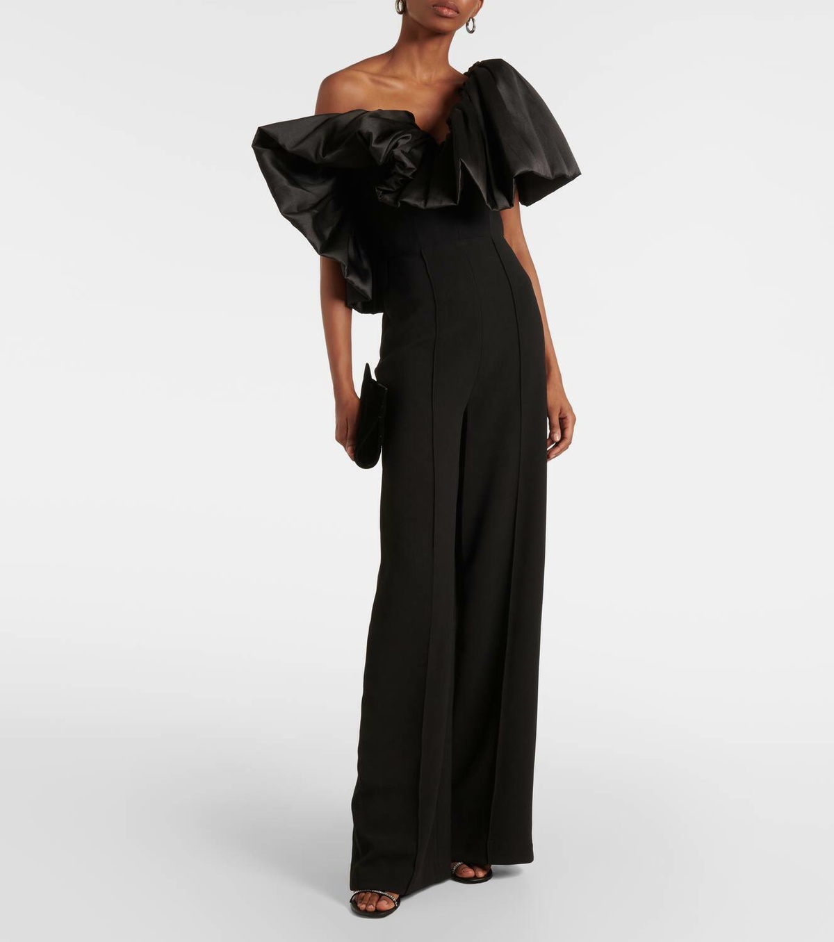 Solace London Perla ruffled satin-trimmed jumpsuit Solace London