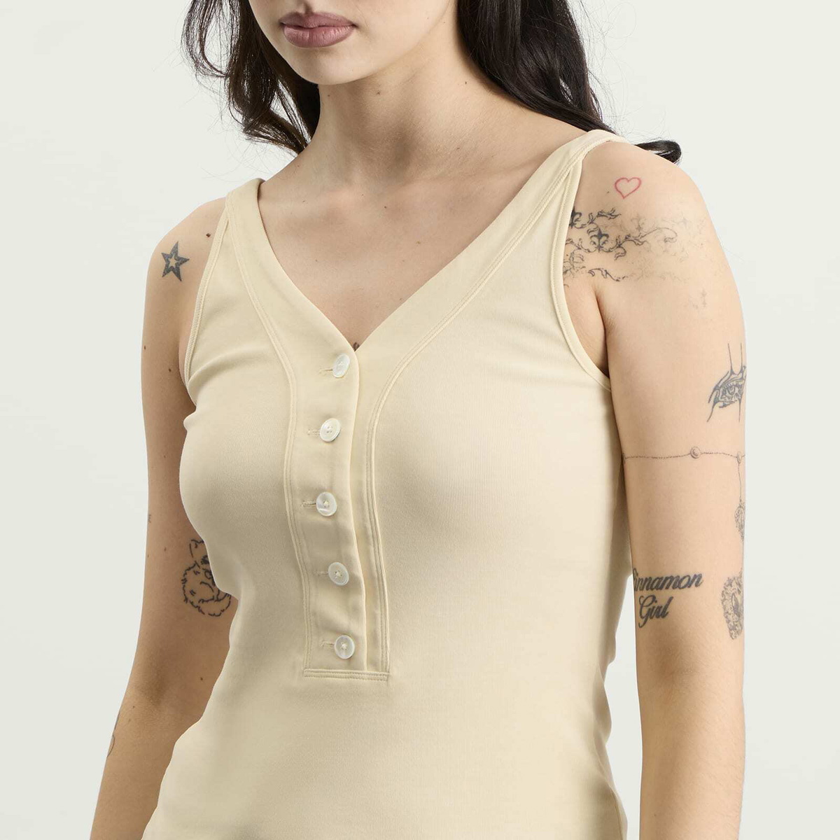 Auralee Women's Organic Cotton Fine Rib Tank Top in Ivory