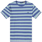 Polo Ralph Lauren Men's Multi Striped T-Shirt in Light Navy Multi