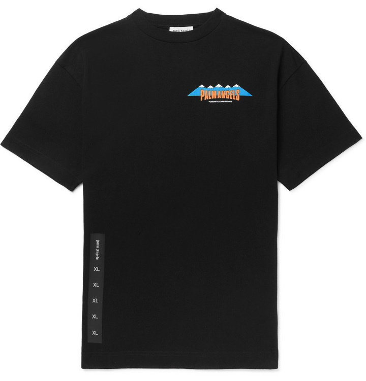 Photo: Palm Angels - Logo-Print Cotton-Jersey T-Shirt - Black