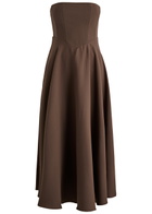 Odd Muse Ultimate Muse Strapless Jersey Midi Dress Chocolate