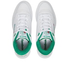 Reebok Men's Club C Mid II Sneakers in White/Glen Green