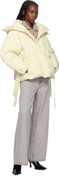 GANNI Beige Tech Oversized Down Puffer Jacket