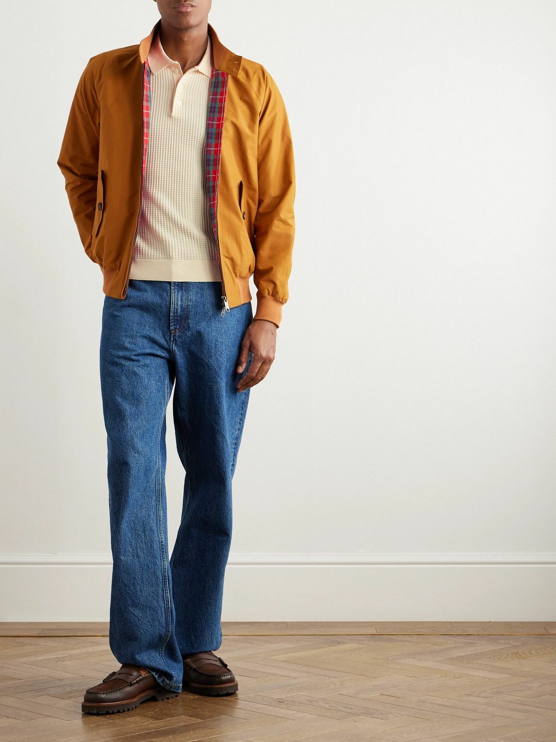 Baracuta - Ribbed Cotton Polo Shirt - Yellow