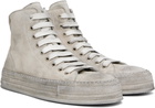 Ann Demeulemeester Off-White Raven High-Top Sneakers