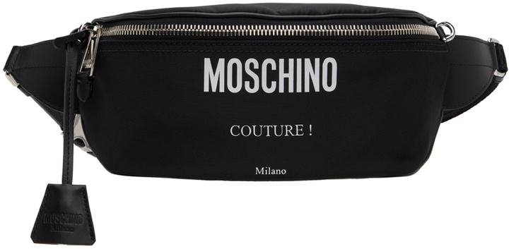 Photo: Moschino Black 'Moschino Couture' Cordura Nylon Belt Bag