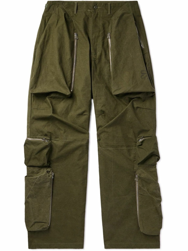 Photo: READYMADE - Wide-Leg Cotton Cargo Trousers - Green
