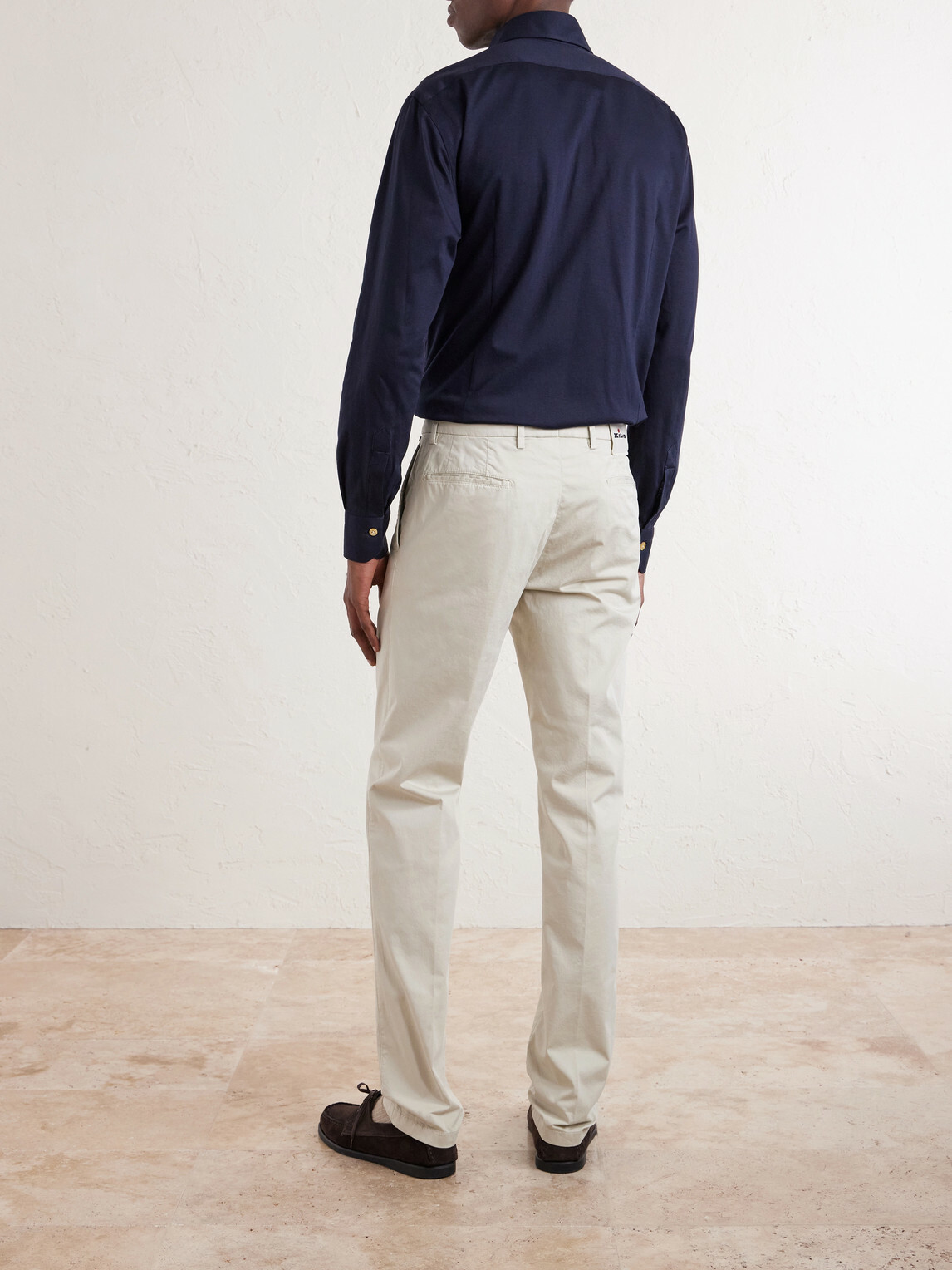 Kiton - Straight-Leg Stretch-Cotton Trousers - Neutrals