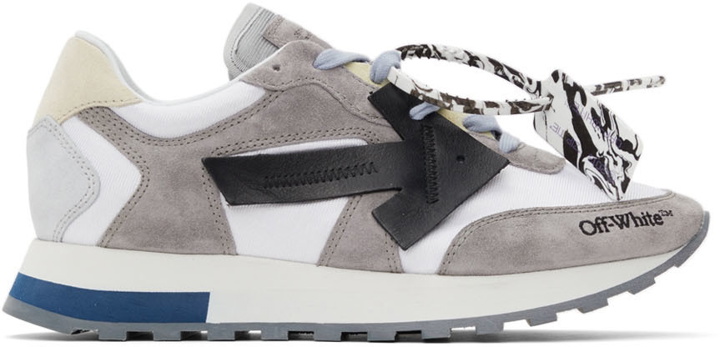Photo: Off-White Grey Suede Logo Sneakers