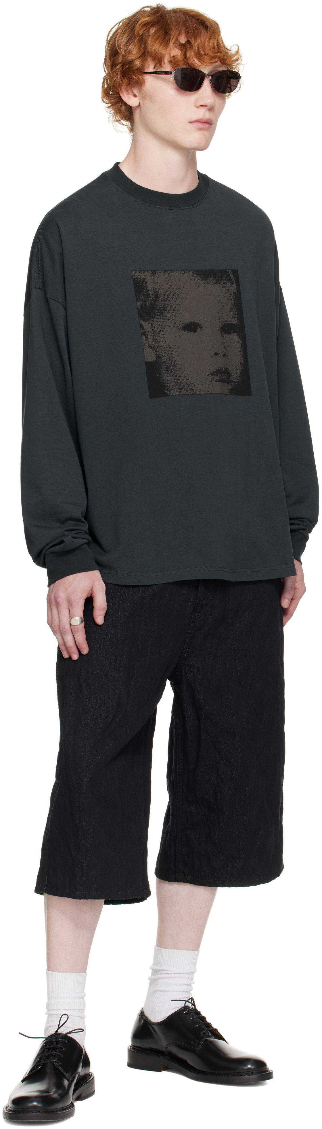 Still Kelly Black Boxy Long Sleeve T-shirt