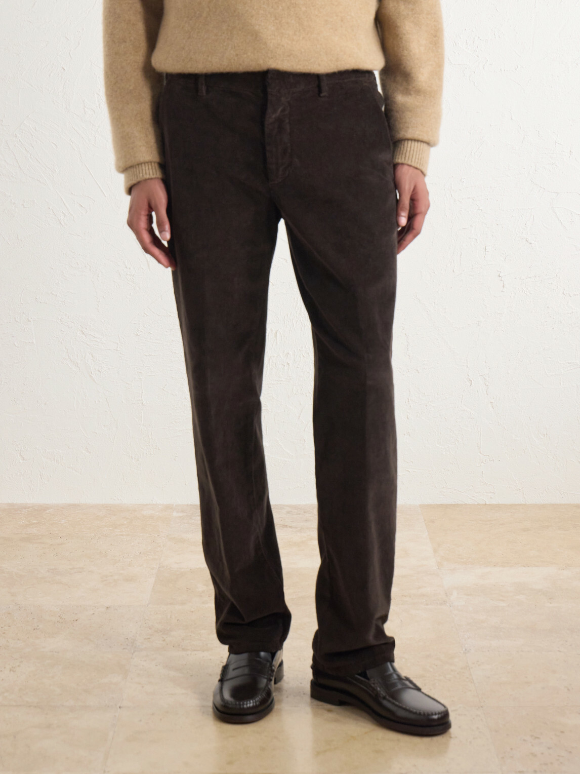 Altea - Dumbo Straight-Leg Stretch-Cotton Corduroy Trousers - Brown