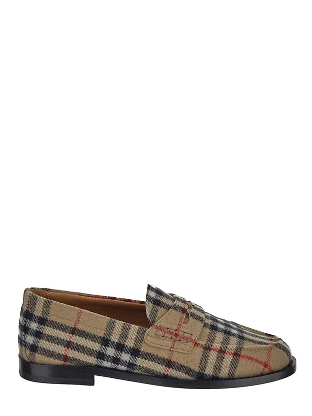 Photo: Burberry Check Wool Felt Loafers