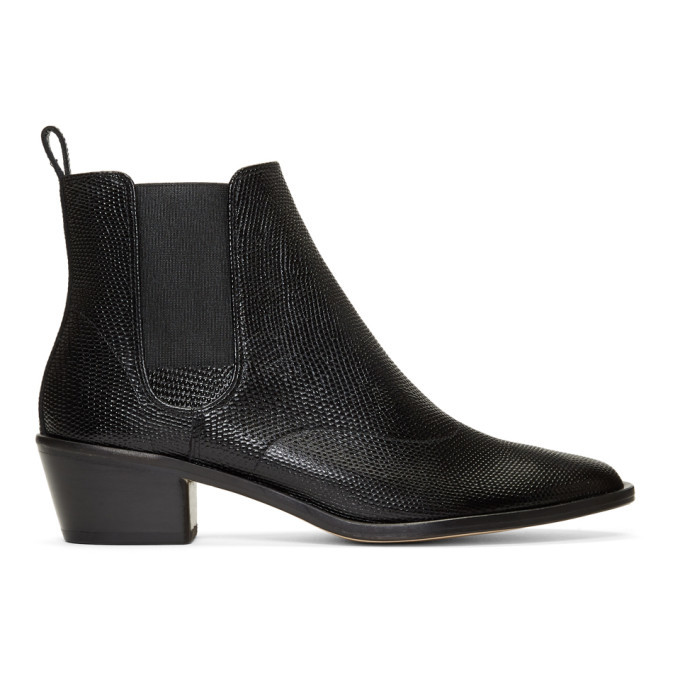 Repetto Black Snake August Ankle Boots Repetto