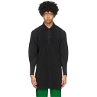 Homme Plisse Issey Miyake Black Half-Button Long Sleeve Polo