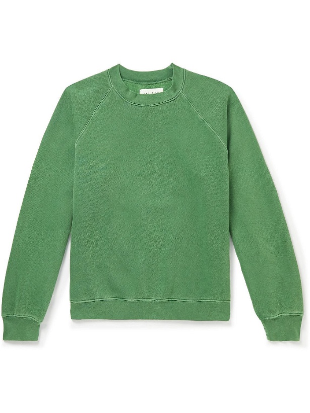 Photo: Les Tien - Garment-Dyed Cotton-Jersey Sweatshirt - Green