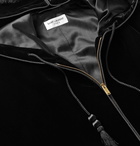 SAINT LAURENT - Tasselled Velvet Hooded Jacket - Black