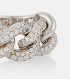 Pomellato Catene 18kt white gold ring with diamonds