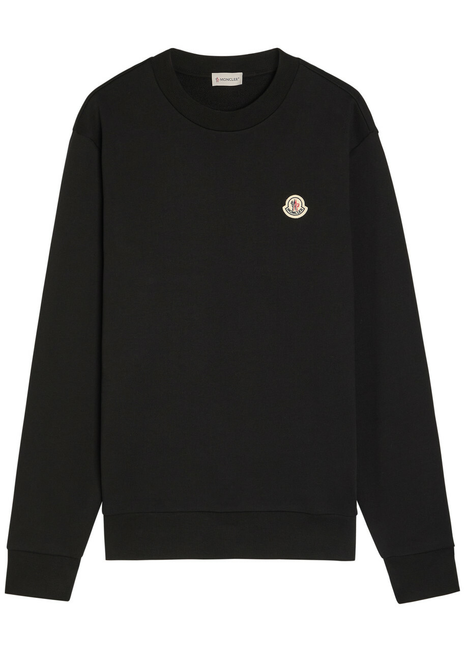 Moncler Logo-appliquéd Cotton Sweatshirt Black