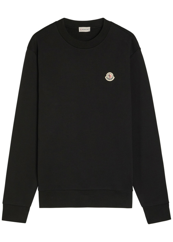 Photo: Moncler Logo-appliquéd Cotton Sweatshirt Black