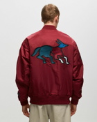 By Parra Stacked Pets Varsity Jacket Red - Mens - Bomber Jackets