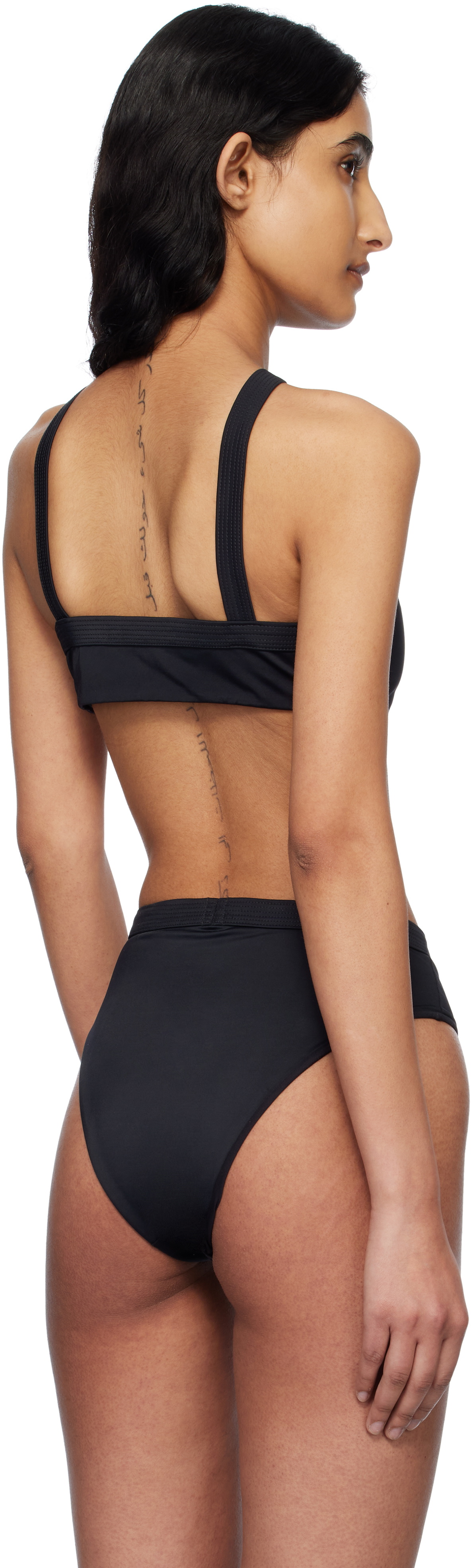 Versace Underwear Black Gianni Ribbon Bikini Top