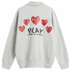 Comme des Garçons Play U Sweatshirt Red Emblem Knit in Top Grey