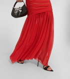 Norma Kamali Walter off-shoulder mesh gown