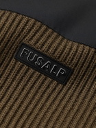 Fusalp - Theodore Jersey-Trimmed Ribbed Wool Half-Zip Sweater - Brown