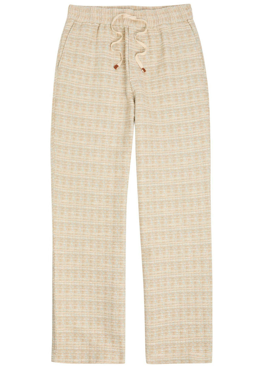 DRÔLE DE Monsieur Pantalon Elastiqué Straight-leg Tweed Trousers Sand