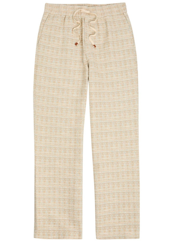 Photo: DRÔLE DE Monsieur Pantalon Elastiqué Straight-leg Tweed Trousers Sand