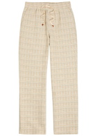 DRÔLE DE Monsieur Pantalon Elastiqué Straight-leg Tweed Trousers Sand
