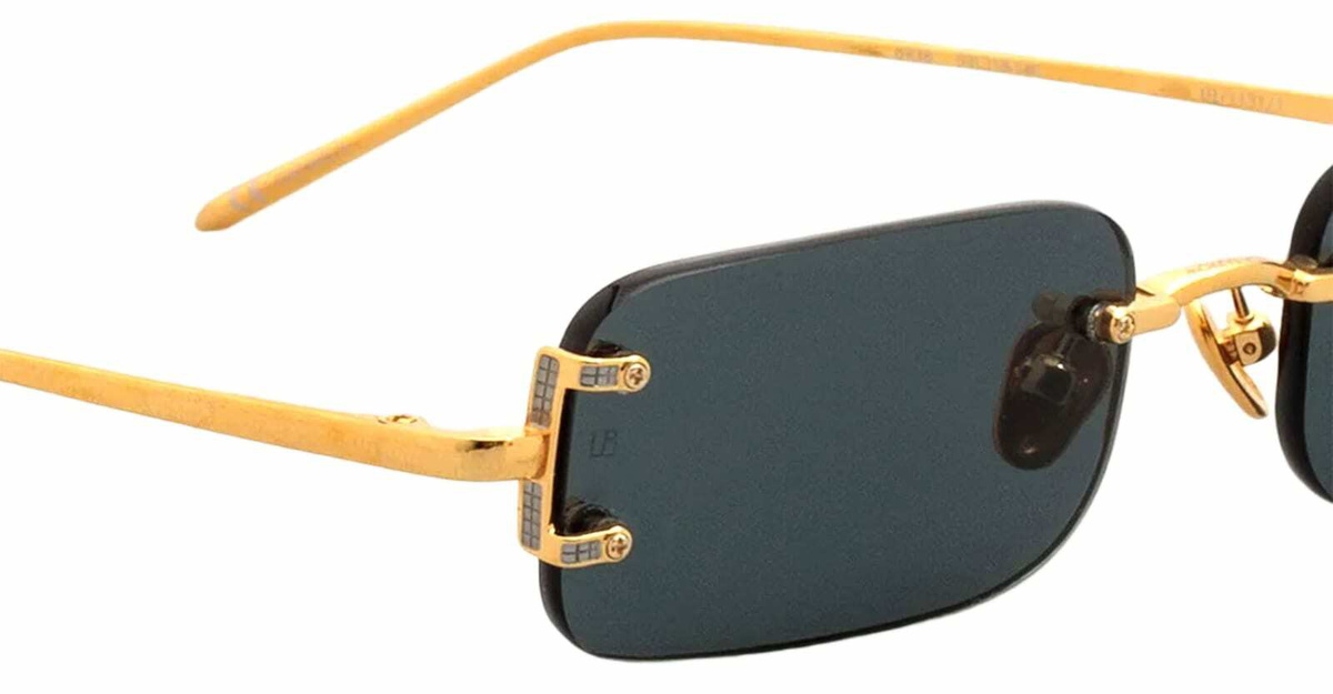 Linda Farrow Taylor - Yellow Gold / Green Lens Sunglasses
