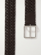 Berluti - 3.5cm Woven Leather Belt - Brown