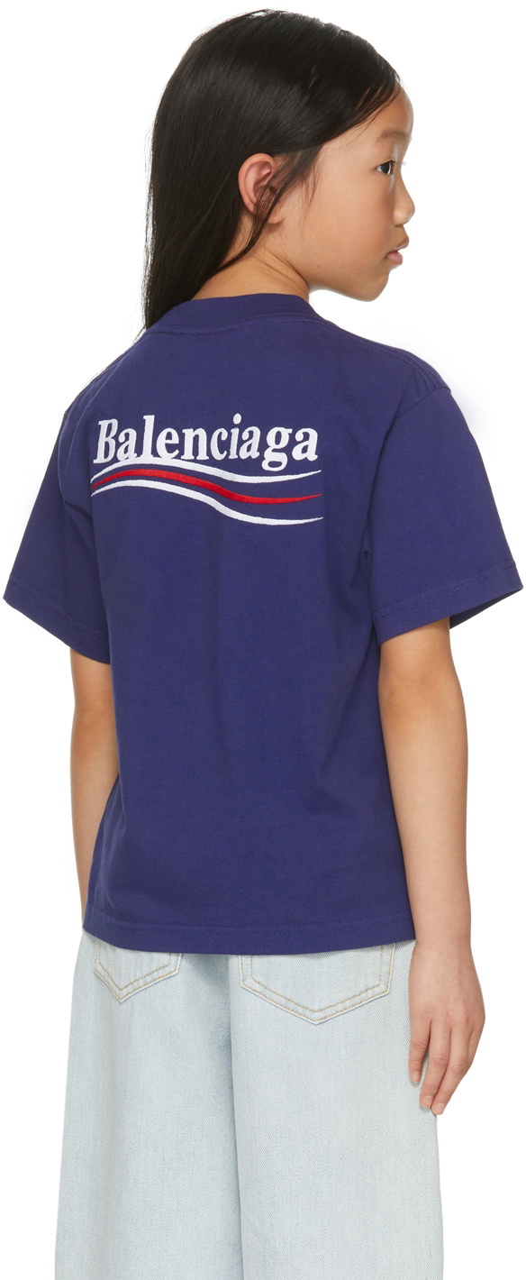 Balenciaga Political Campaign Oversized TShirt Dark BlueMulti Mens  US